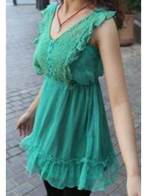 KRC005*Green Lace Top